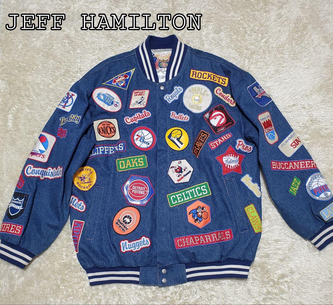 【Excellent Condition】 Jeff Hamilton NBA Team Logo Denim Jacket 3XL