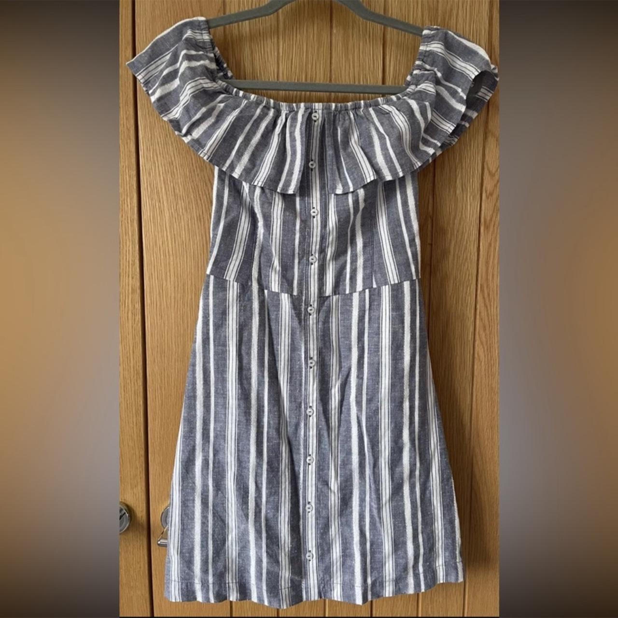 Hollister Co. Women's Grey and Blue Dress