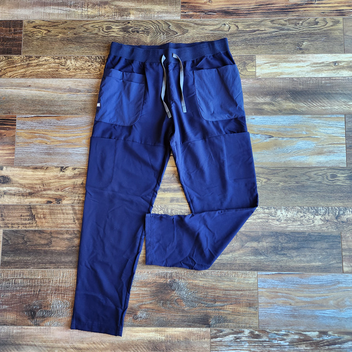 FIGS Mundri Cargo Scrub Pants High Elastic-Waist Pull-On Navy Blue Women's XL