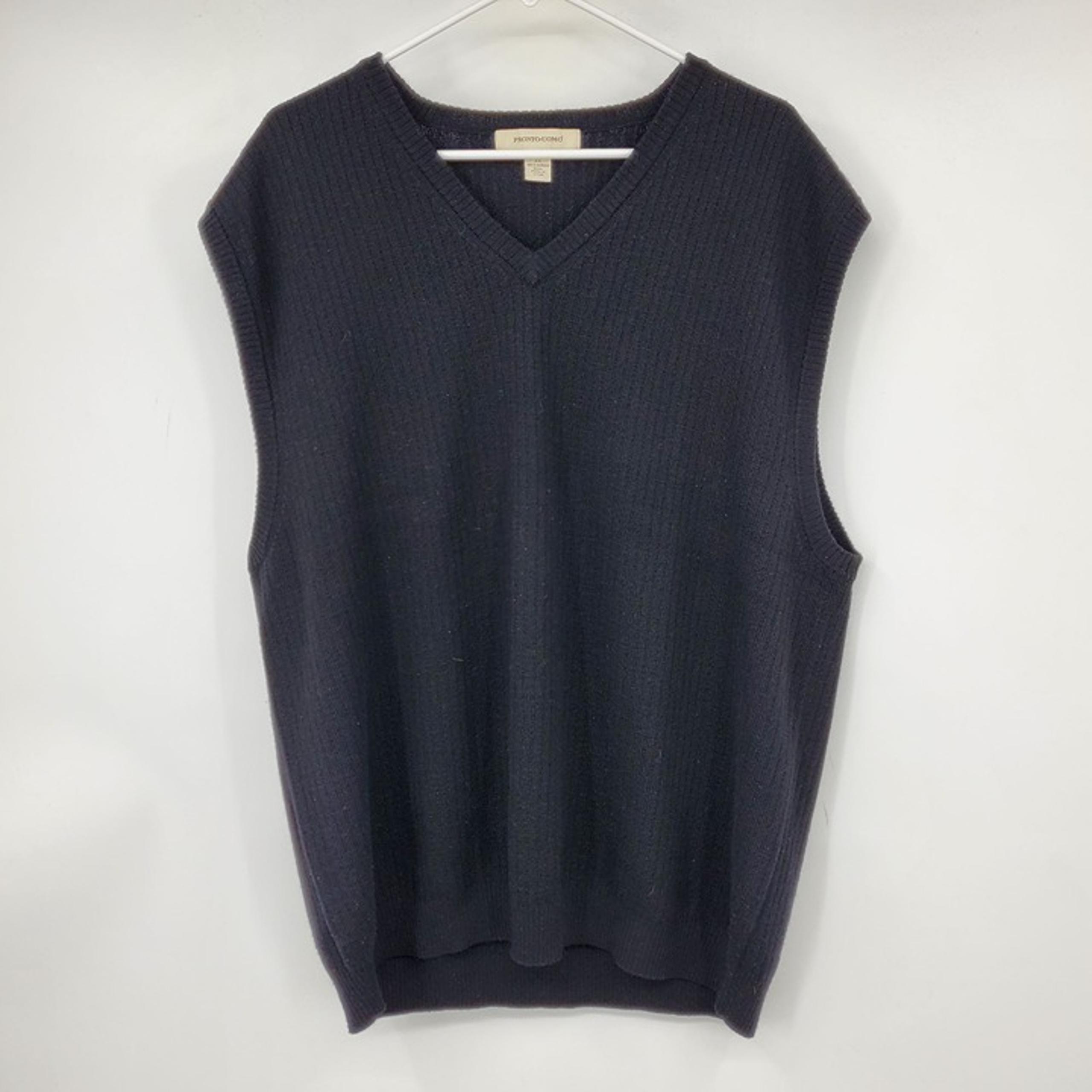 Pronto Uomo 100% Merino Wool V Neck Sweater Vest Men's Shirt Size 2X