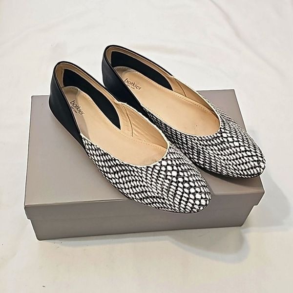 Botkier Britt Womens Flats 9M Leather Snake Print Slip On