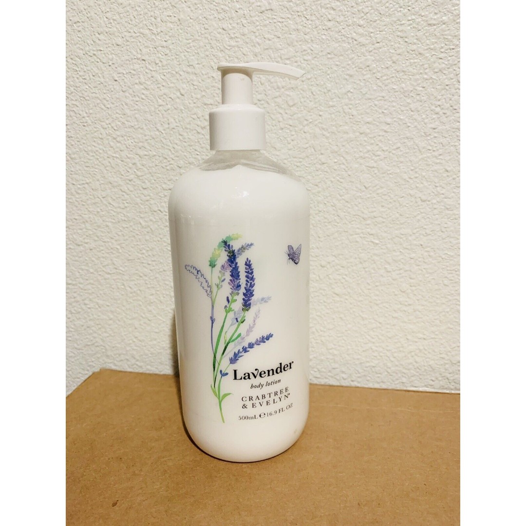 New Crabtree & Evelyn Lavender Body Lotion 16.9 fl oz Large Pump Bottle