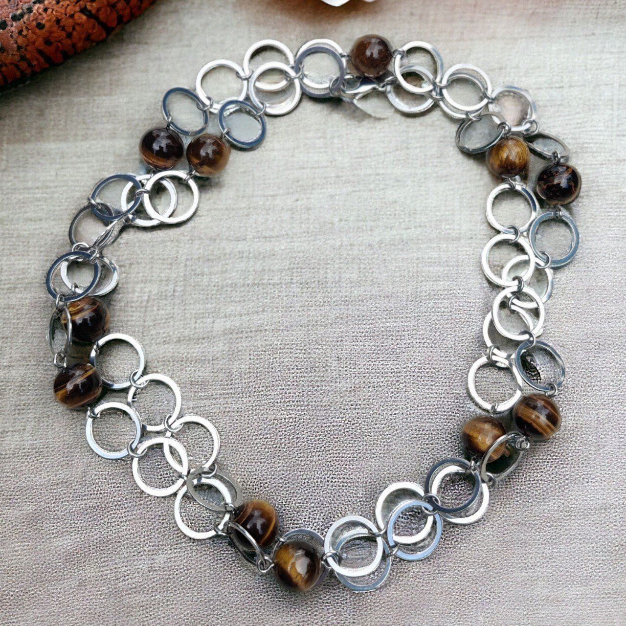 SS Milor Tigers Eye Necklace