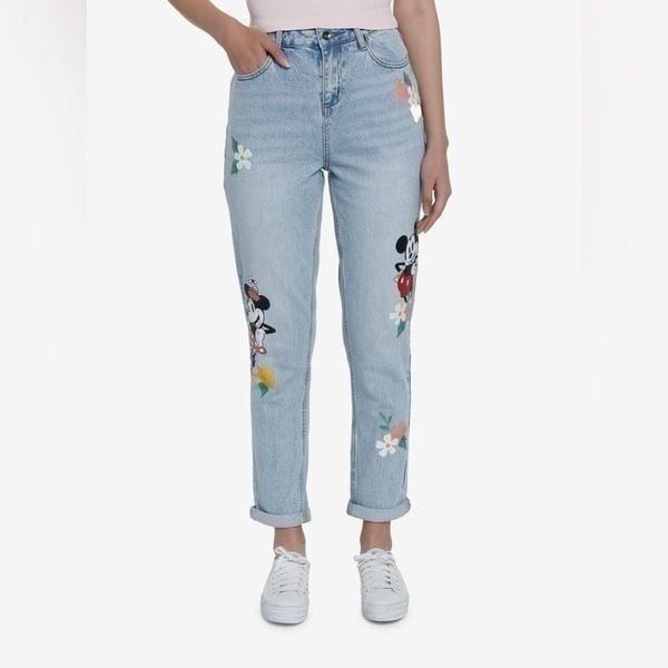 Disney Mickey Mouse Floral Mom Jeans 19/3XL
