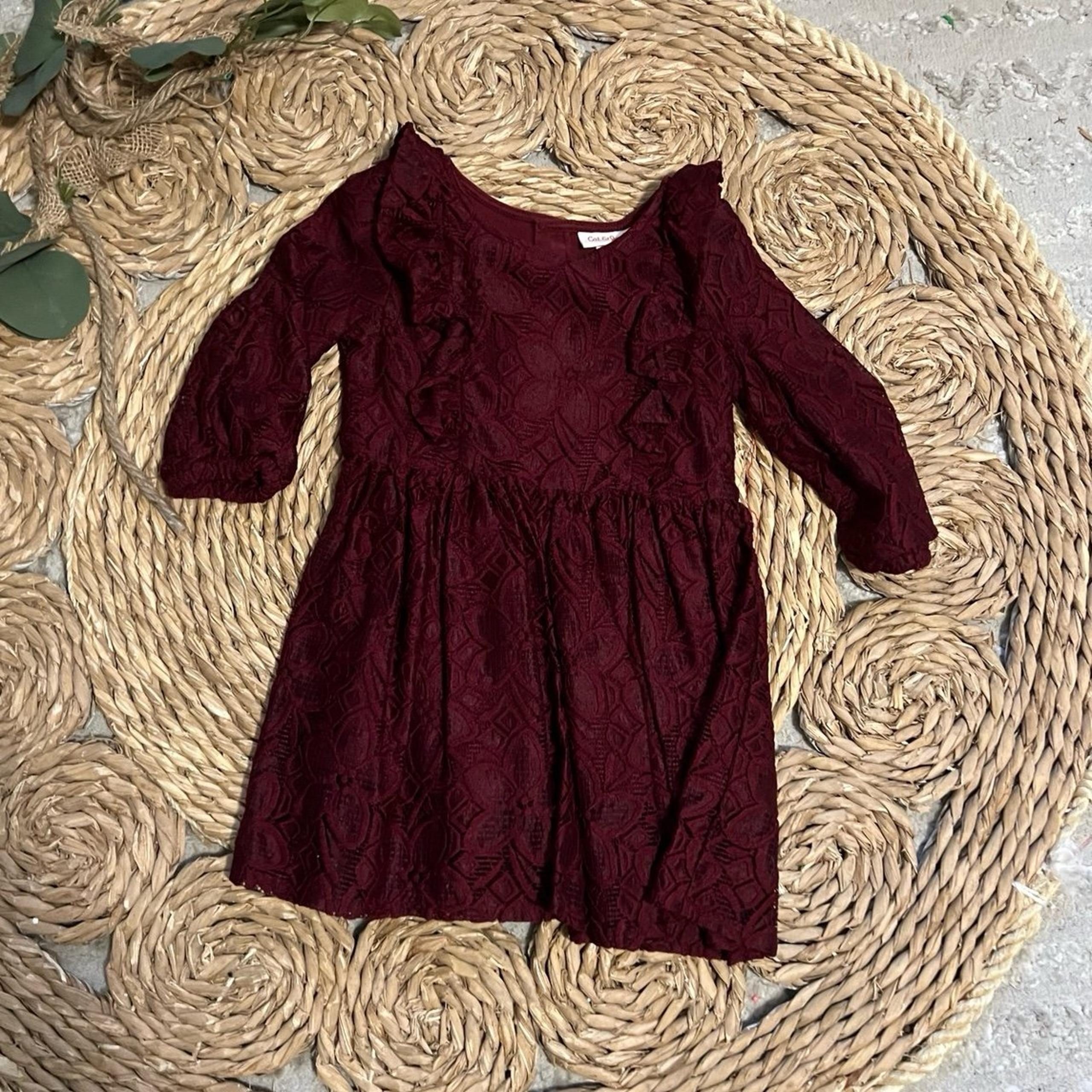Maroon Lacey Dress 3T