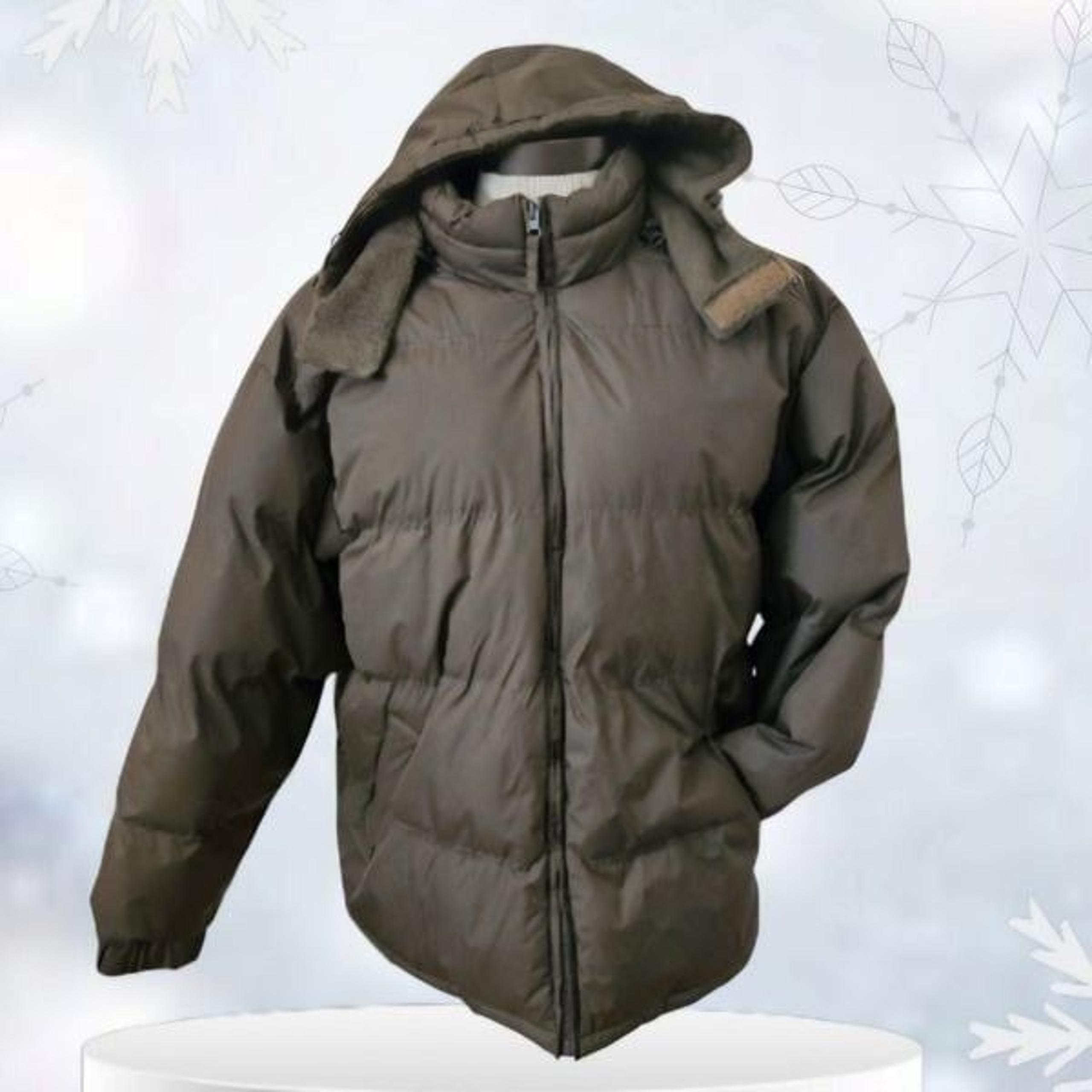St. John's Bay Men's Insulated Hooded Puffer Jacket Removable Hood Olive Size XL