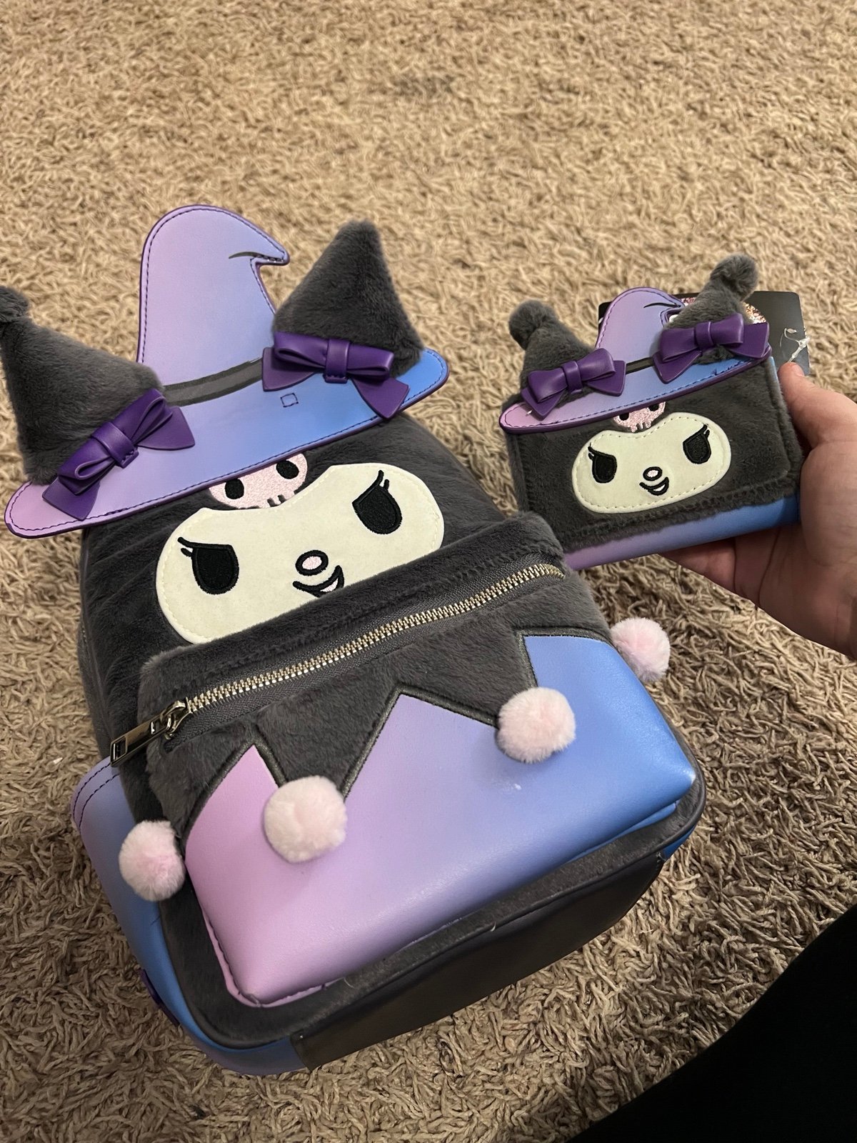 Kuromi Backpack and Wallet
