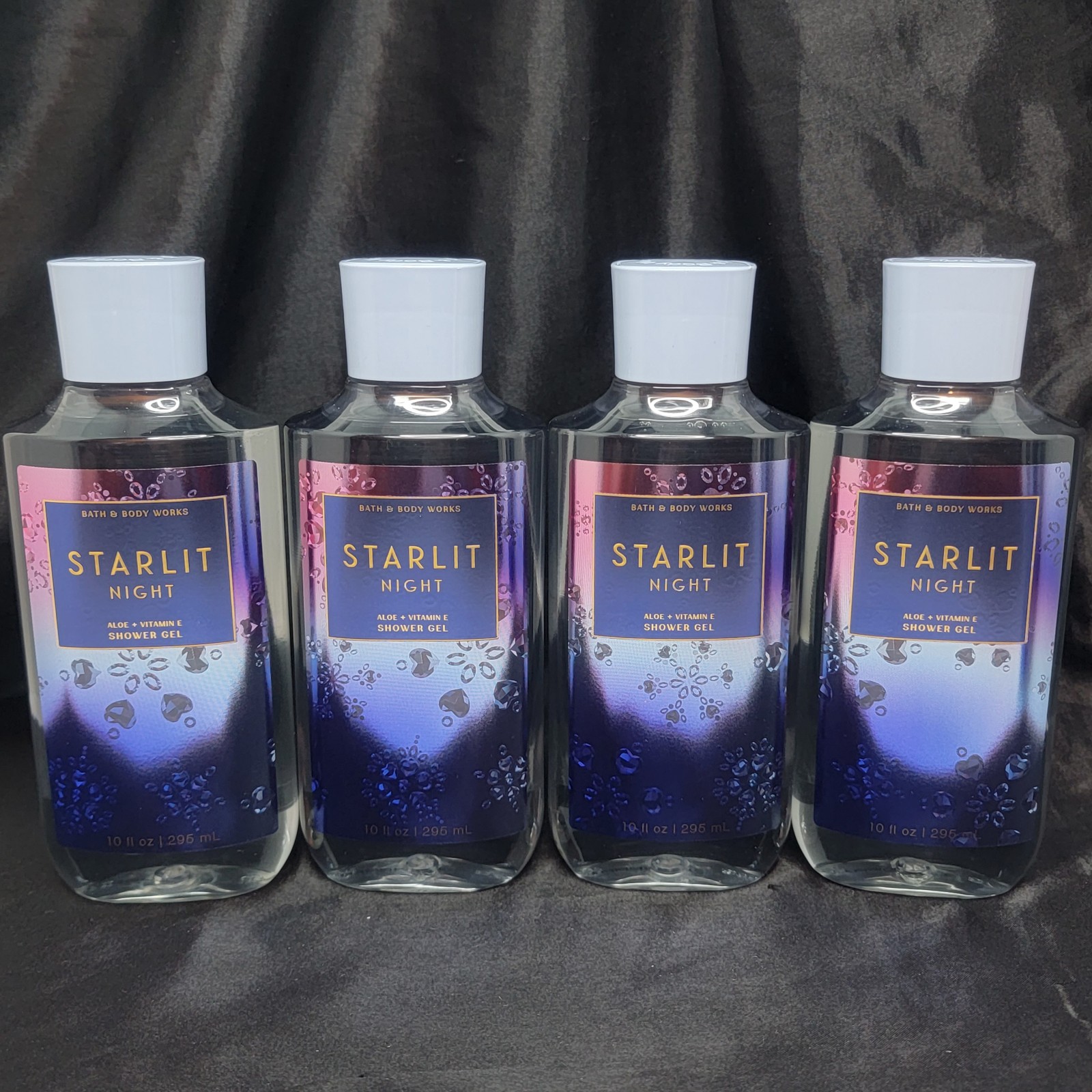 Bath & Body Works Starlit Night Shower Gel Body Wash 10oz Bottle 4-pack FullSize