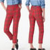 J. CREW High Rise Cameron Stewart Tartan Christmas Slim Wool Blend Pants, Size 2