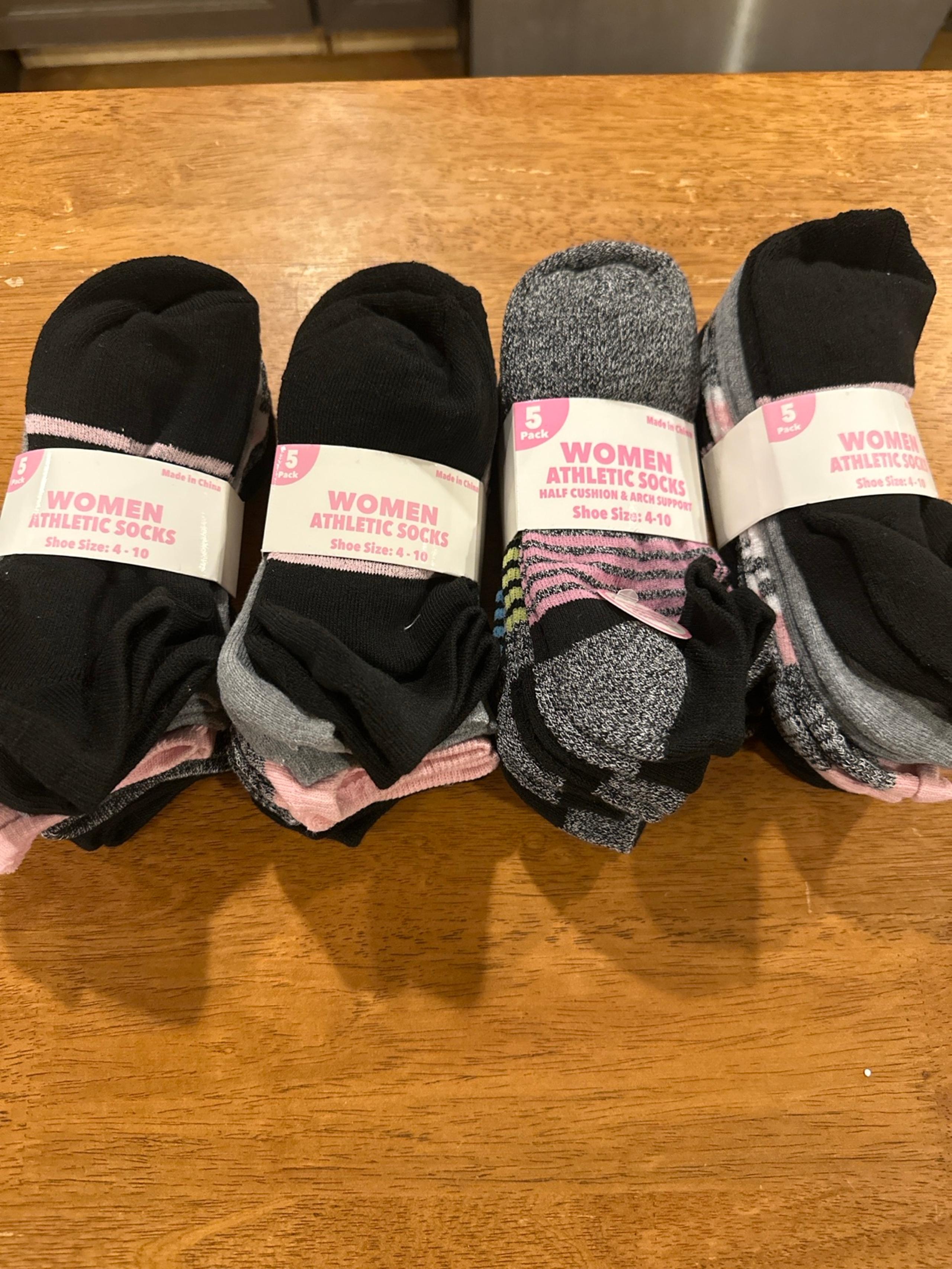 4 Packs Women’s Athletic Socks (20 Pairs) Size 4-10, Cushioned & Supportive