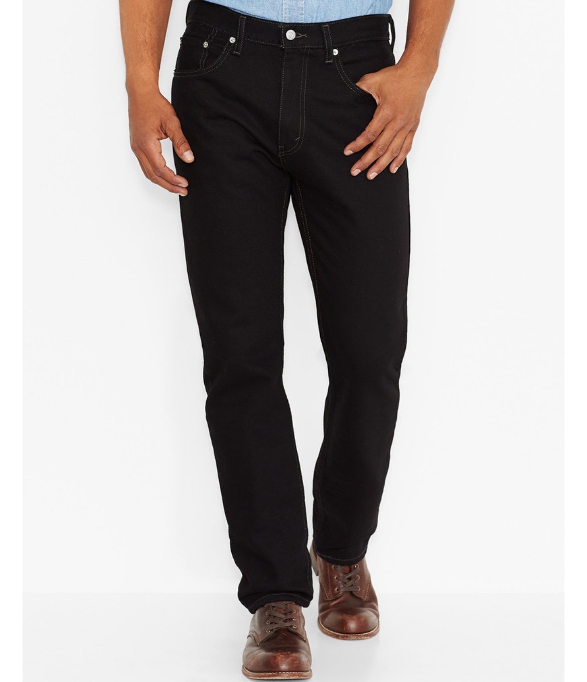 NWT Levi's 505 Regular Mid Rise Fit Straight Leg Jeans - Black Size 33x32