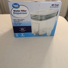 Great Value Water Filter Pitcher Tank,BPA-Free,40 Cup Capacity,HS522 White Color