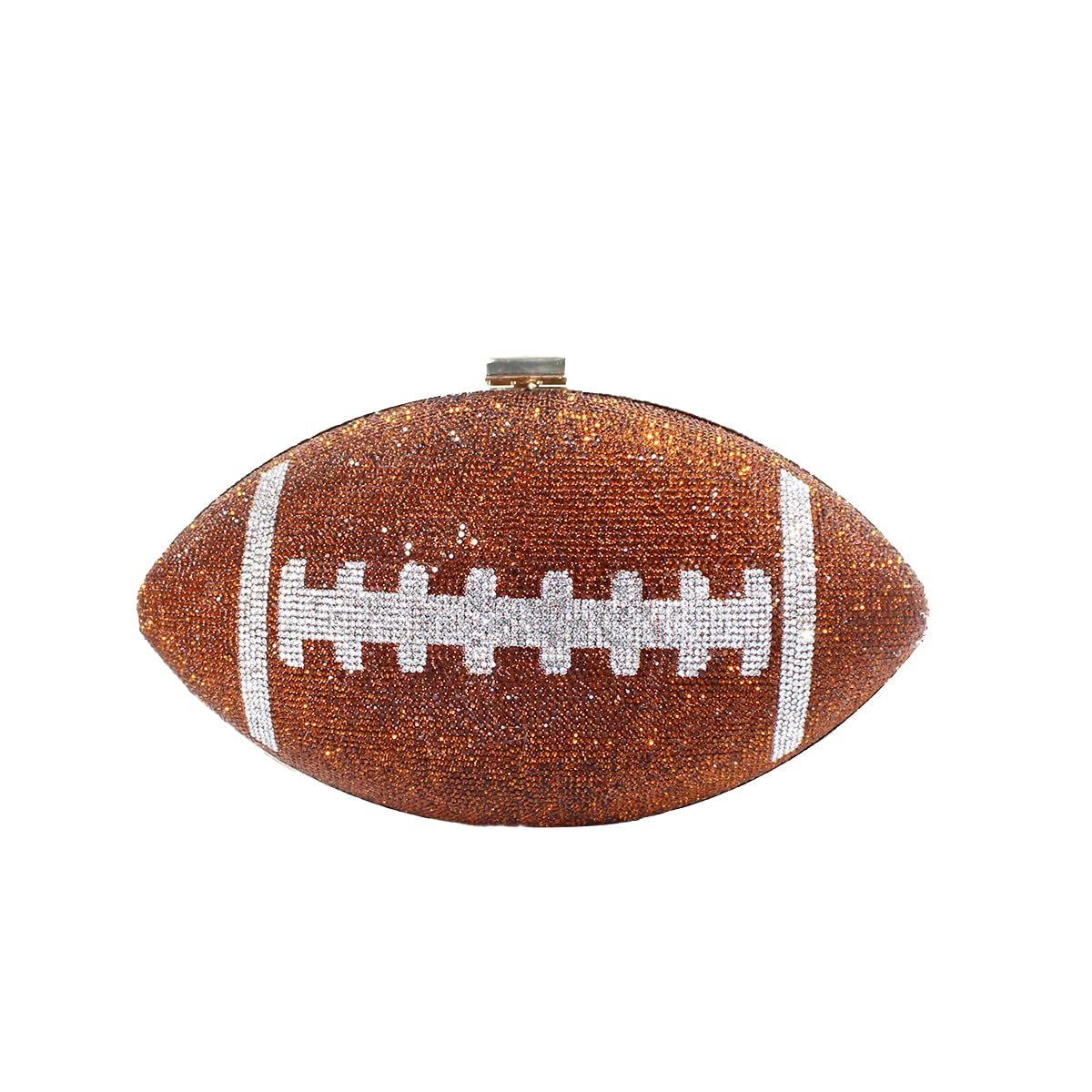 Renabro Rhinestone Football Shaped Evening Bag for Party (Rugby)