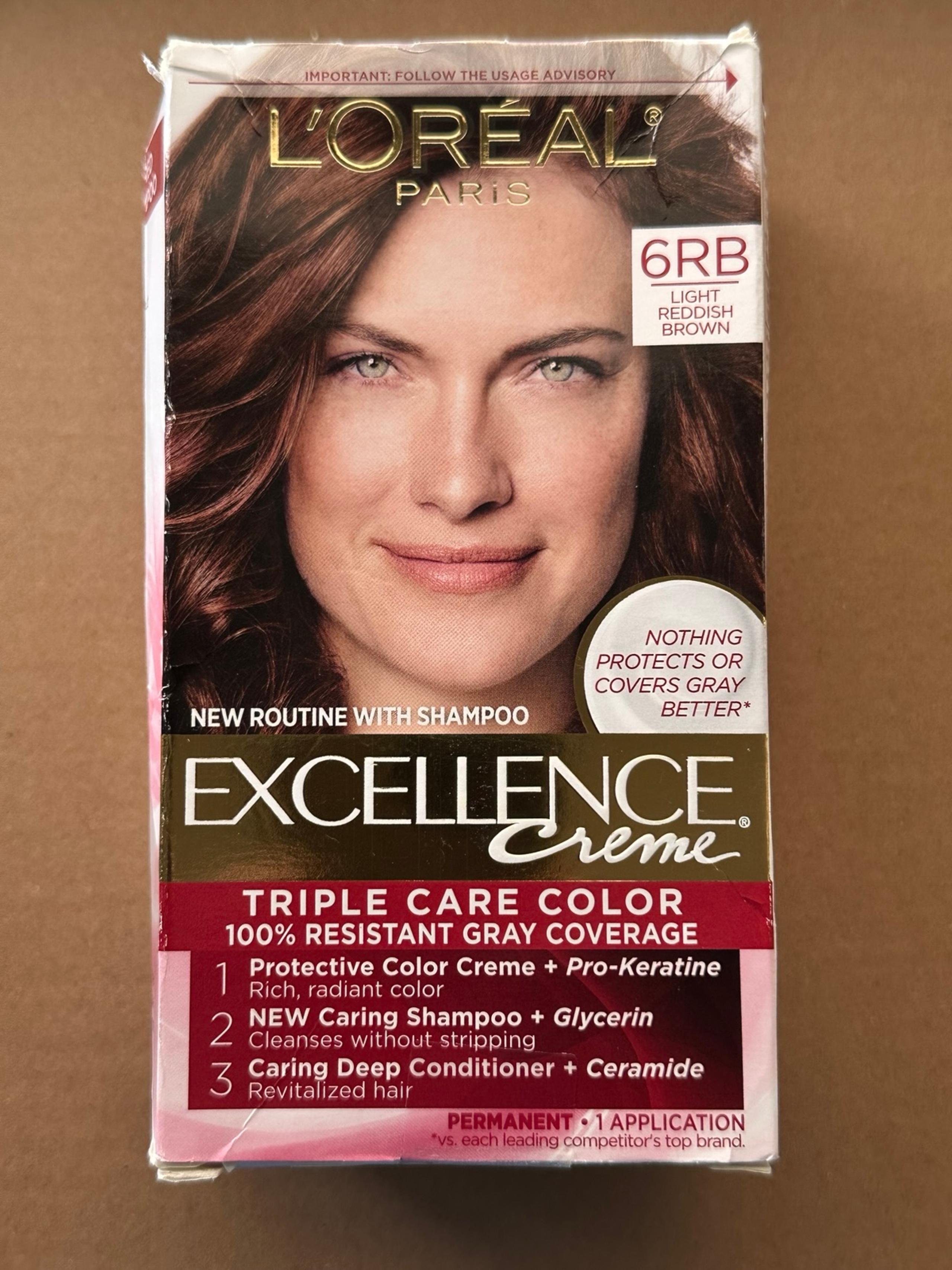 L’Oréal Paris Excellence Crème Permanent Hair Color 6RB Light Reddish Brown