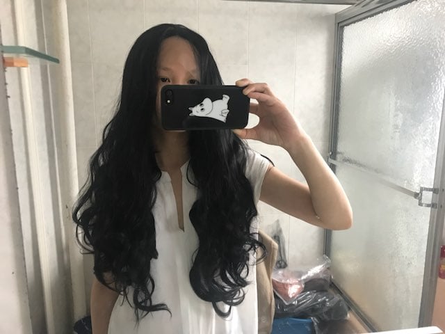 24 Inch Human Hair Blend Wave Wig