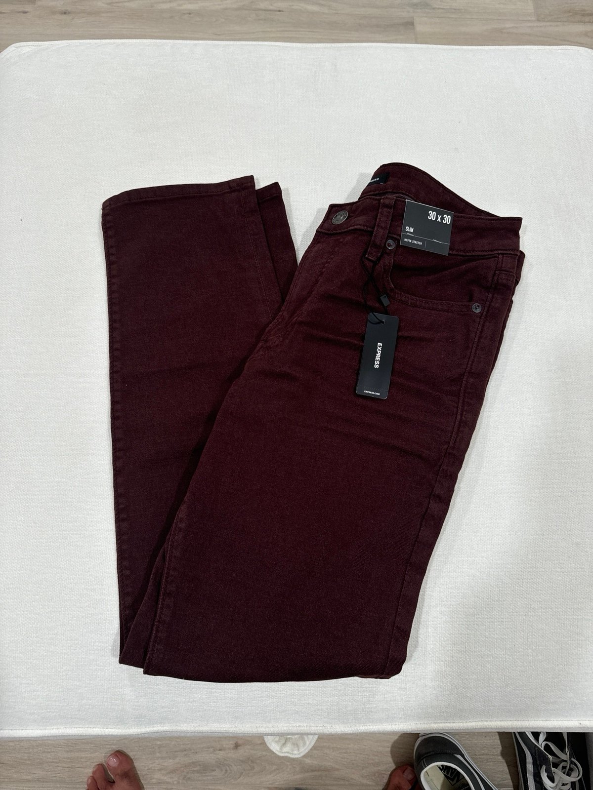 Express Burgandy Slim Jeans size 30x30