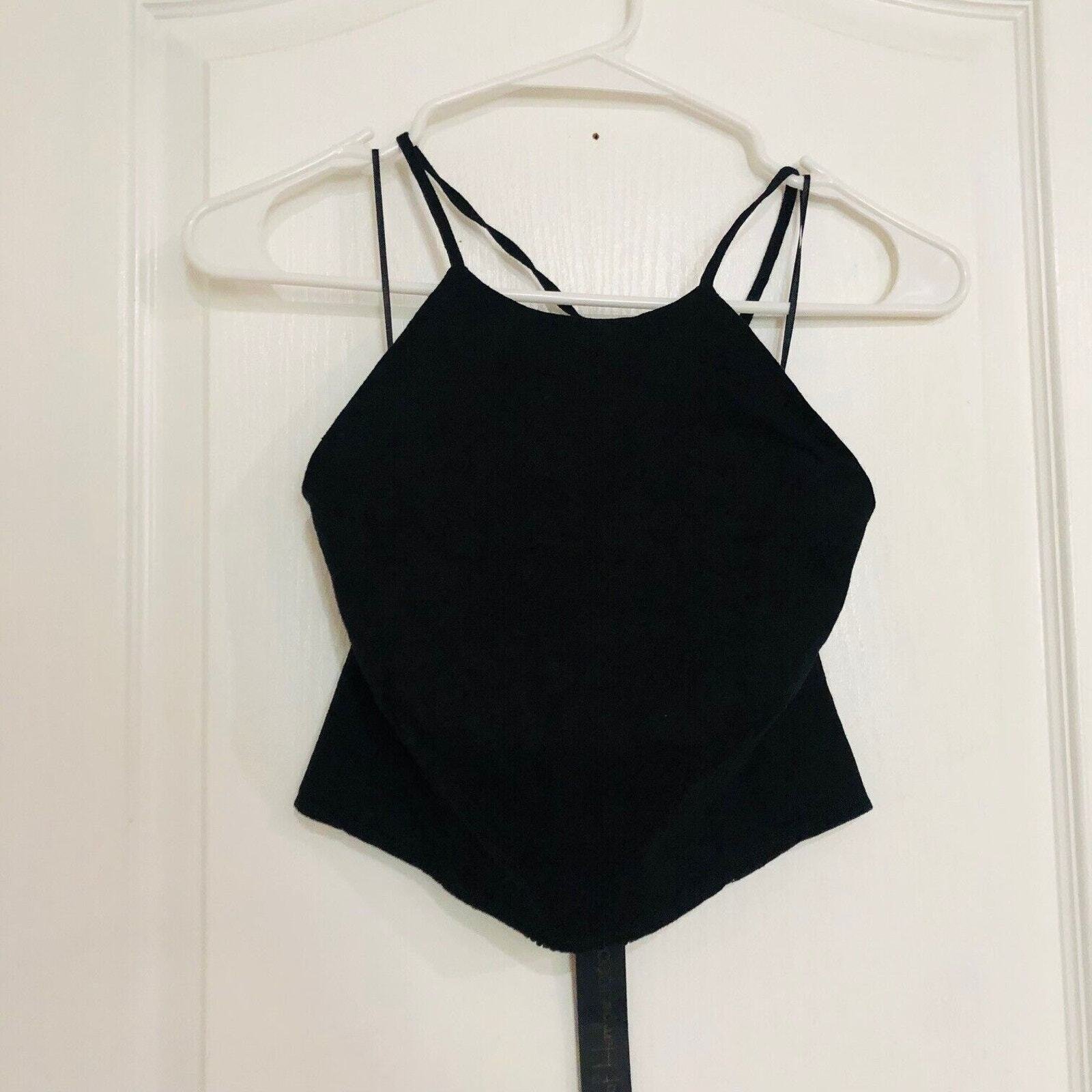House of Harlow 1960 Women's Cropped Tank Top Sleeveless Black Size 2 NWT