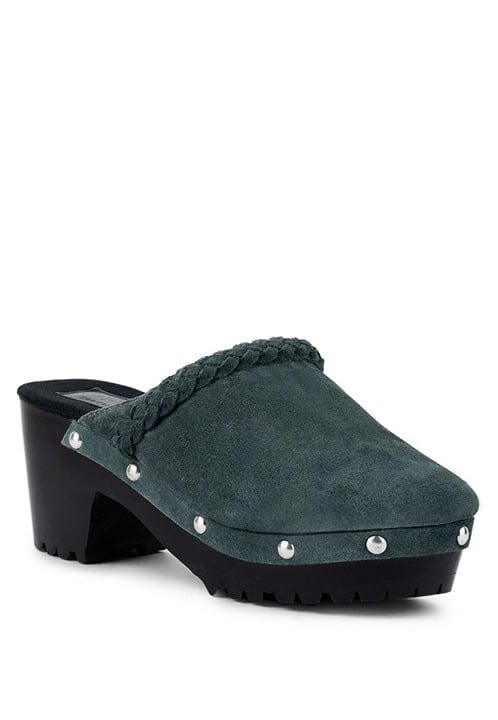 INCA Fine Suede Leather Clogs Grey Size 5