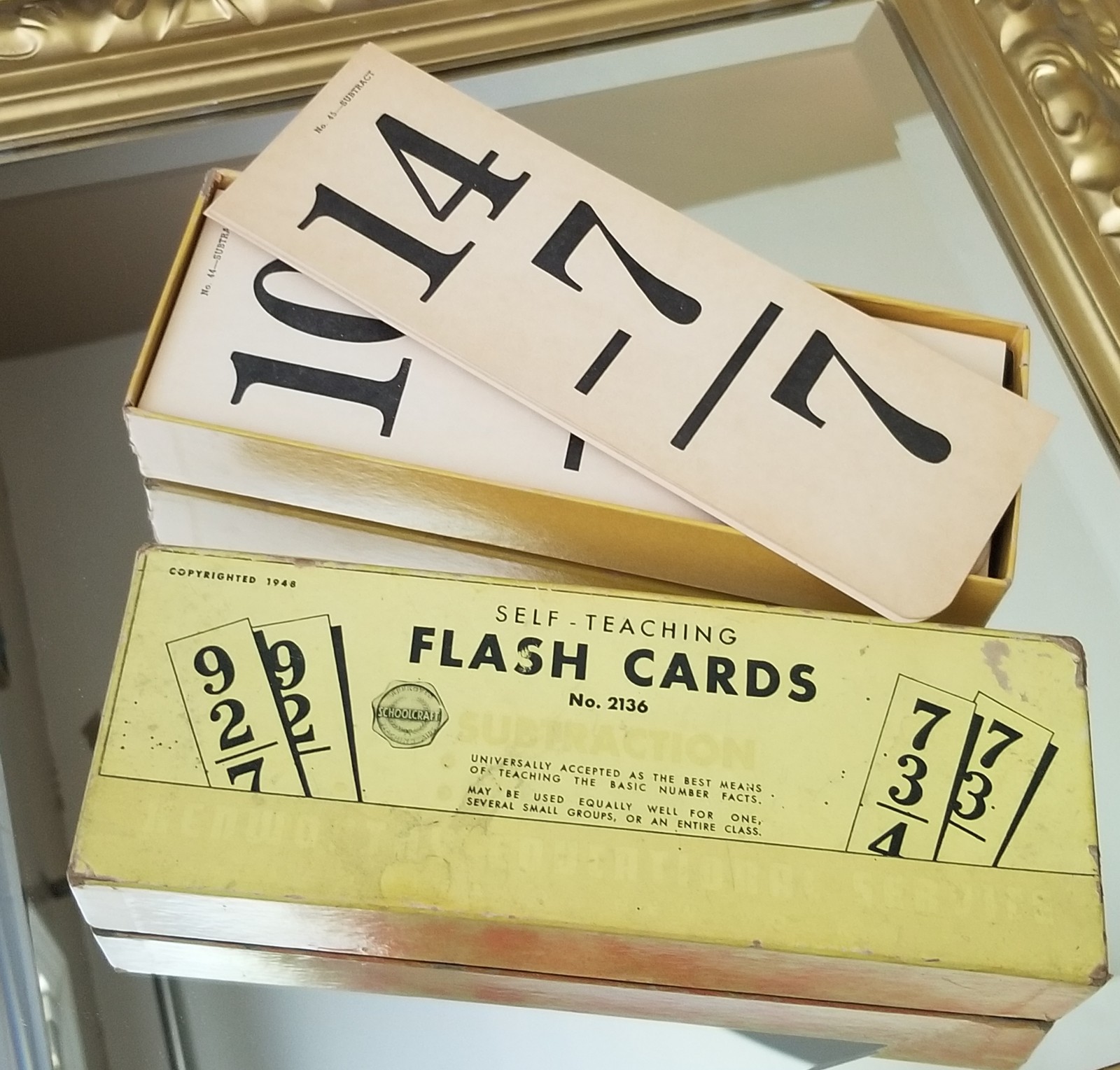 Vintage 1948 Subtraction Flash Cards