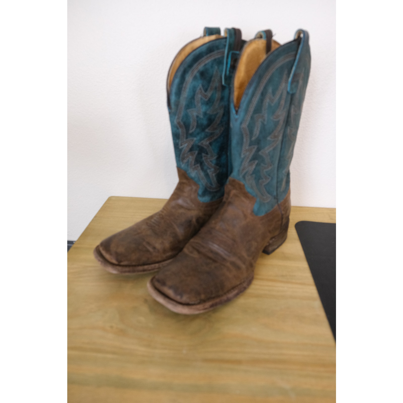 Roper Square Toe Cowboy Boot Western Teal Brown Womens 9 Conceal Carry