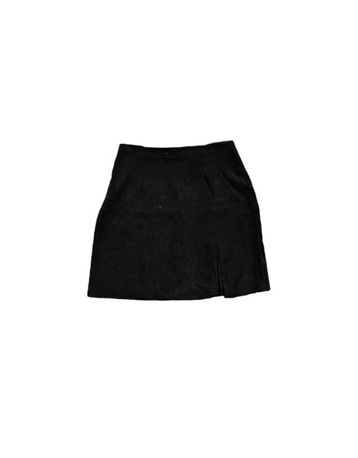 XXXSOLDXXX Minimalist Black Side Slit Mini Skirt Vintage 90s Mod Short Skirt