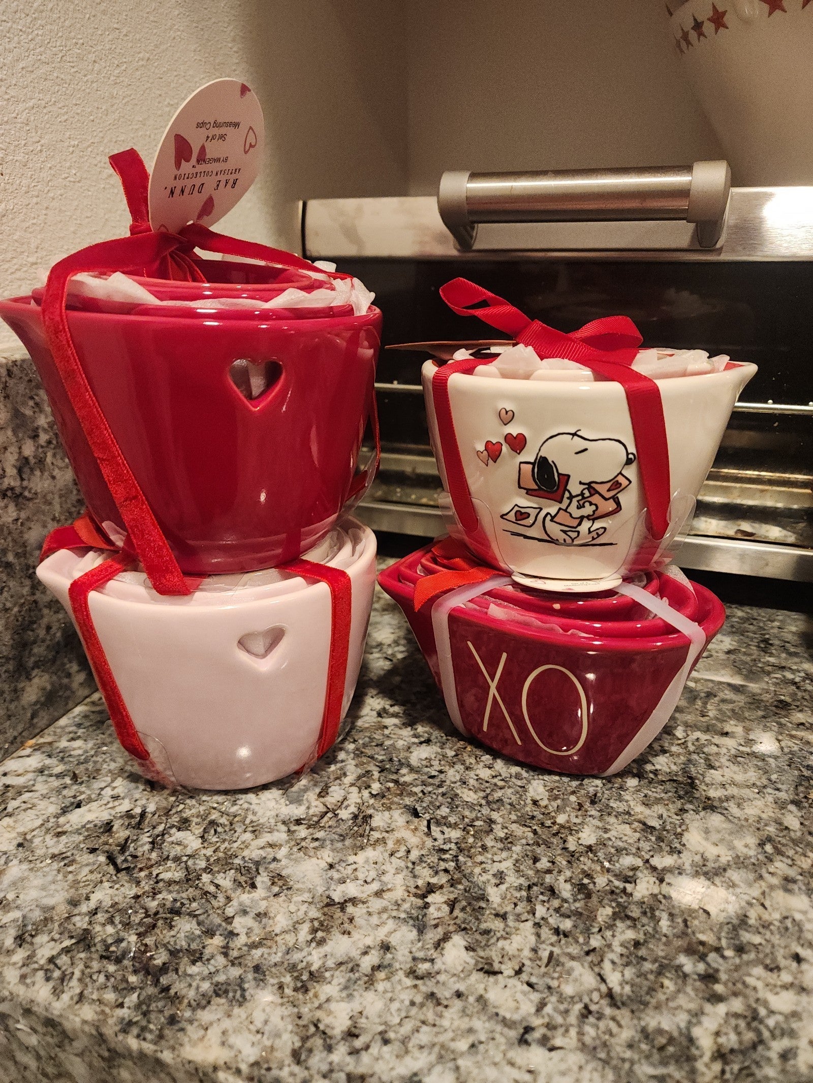 4 Rae Dunn Valentine's Measuring Cups