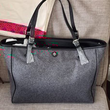 Brand New Authentic Tory Burch Tote Handbag Gray