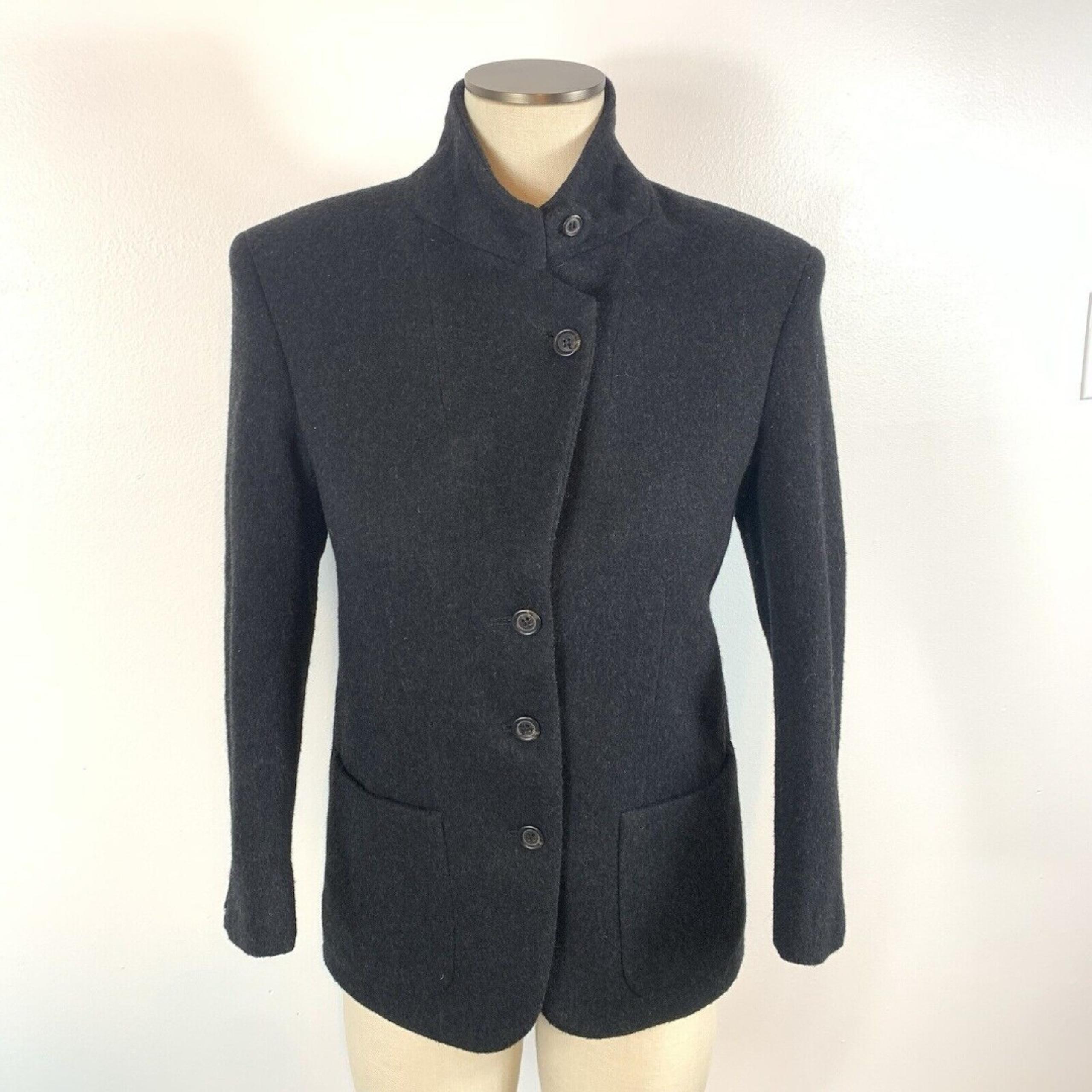 VTG LL Bean Thinsulate Wool Jacket Gray Quilted Interior Womens