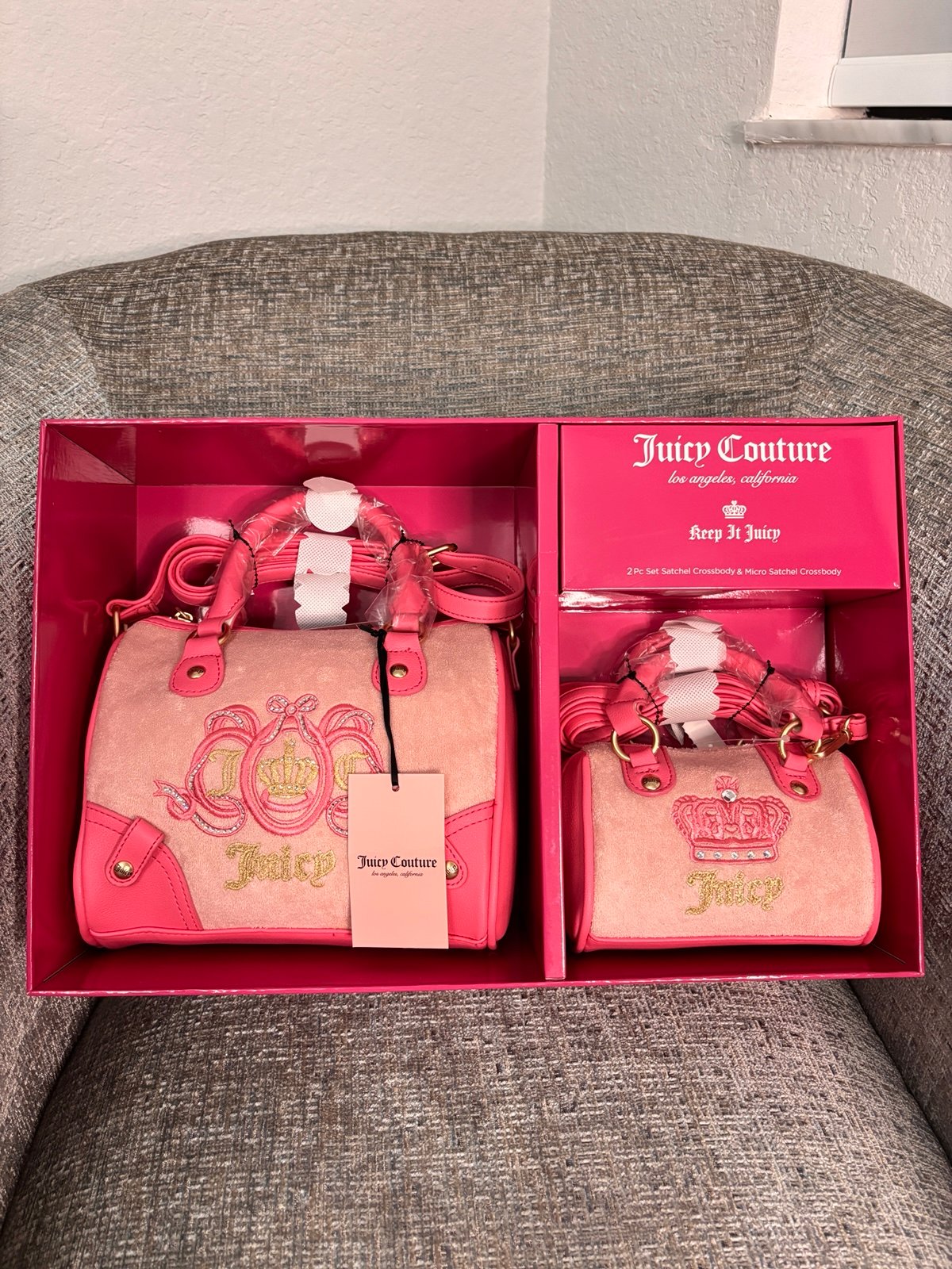 Juicy Couture Lovers Club 2pc Satchel Set