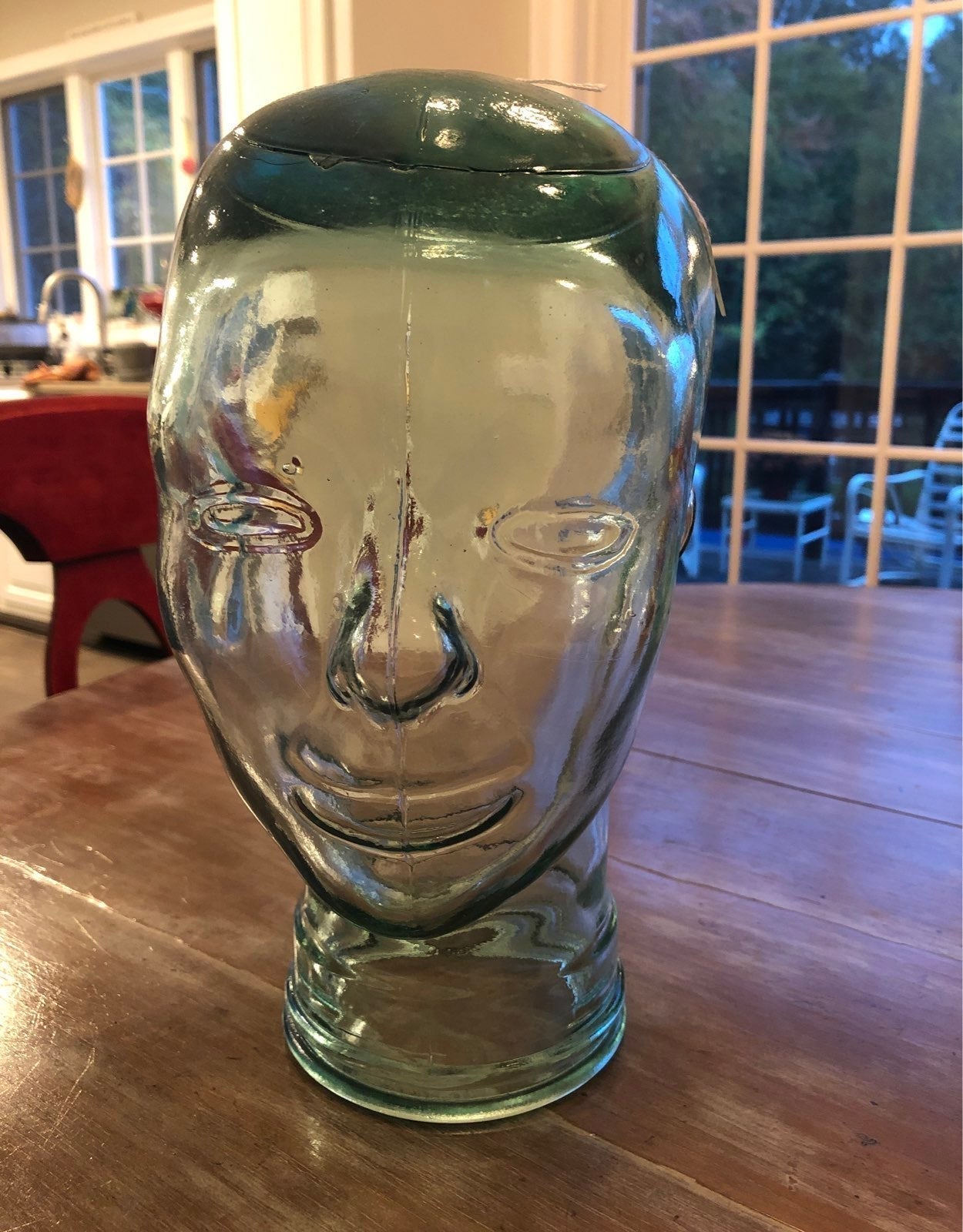 Glass mannequin head