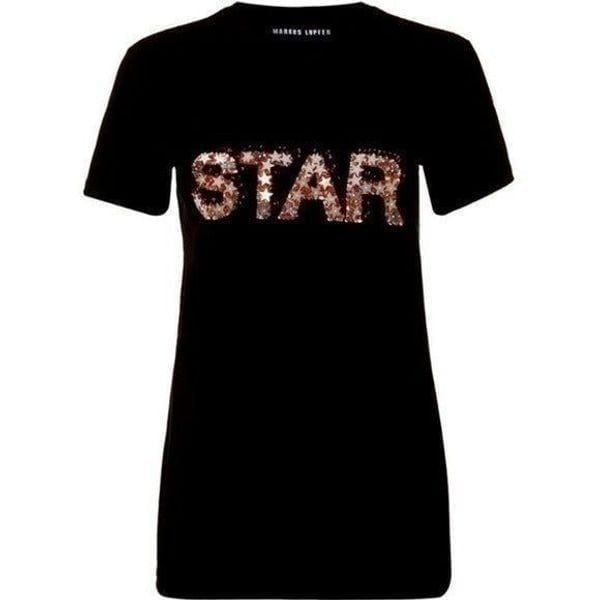 Markus Lupfer Women's Glitter Rainbow Sequin Lip T-Shirt