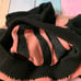 Vintage pink and black suede turtle neck sweater size medium