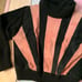 Vintage pink and black suede turtle neck sweater size medium