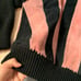 Vintage pink and black suede turtle neck sweater size medium