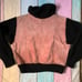 Vintage pink and black suede turtle neck sweater size medium