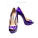 Prada Peep-Toe Patent Leather Purple Pump Sz 36.5 (US 6)