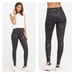 Spanx Women's Faux Leather Mid-Rise Camo Ankle Leggings Black Gray Size Medium