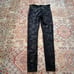 Spanx Women's Faux Leather Mid-Rise Camo Ankle Leggings Black Gray Size Medium