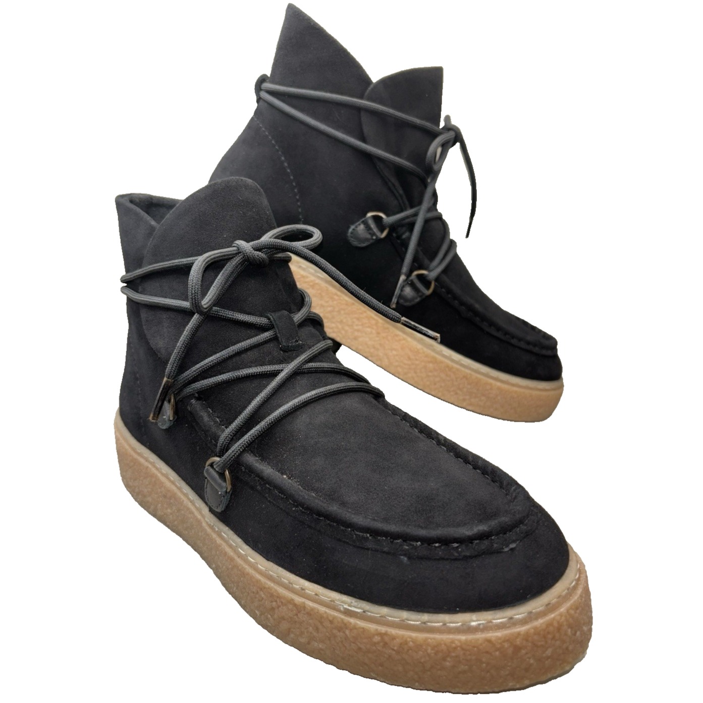 Hush Puppies Bridget Chukka Lace Boots Women's 10M Bold Black Suede Chunky
