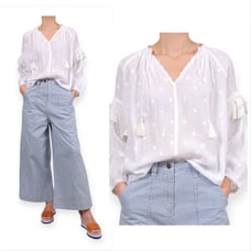 Ulla Johnson Nila Blouse in Natural, Size 2, New with tag
