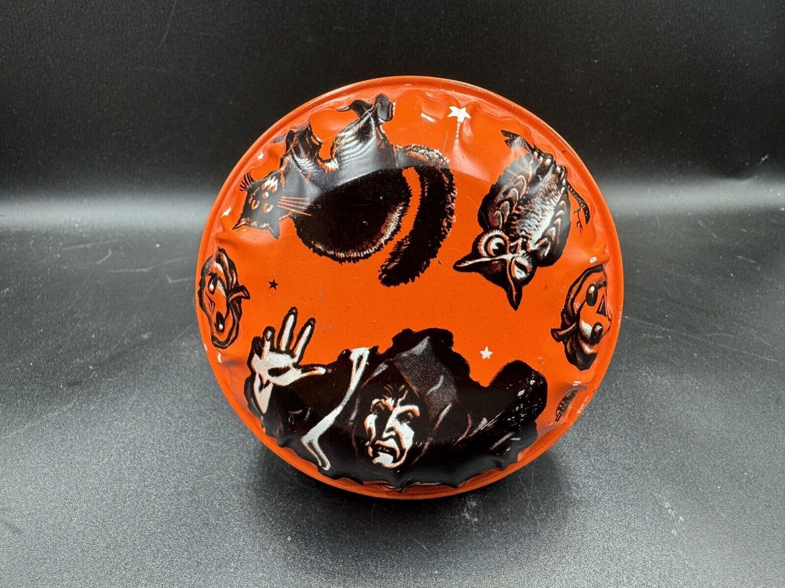 Vintage Halloween Noisemaker - US Metal Toy - Rattler - Great Shape - 1940's