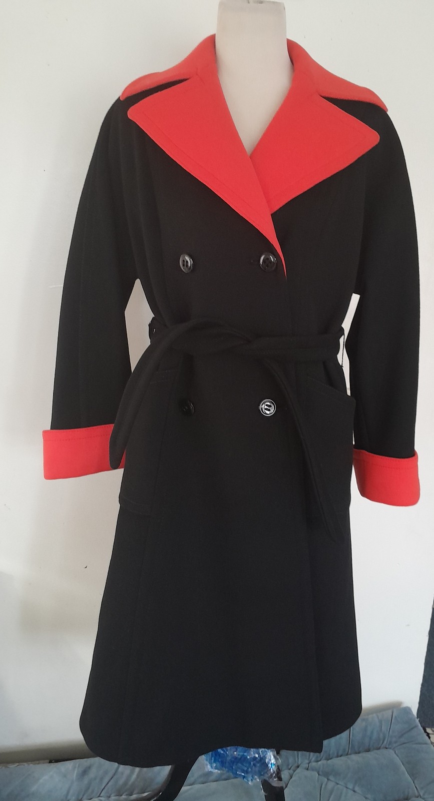 Vintage 100% New Wool Neon Lined Collar Overcoat – One Size — Nan Duskin