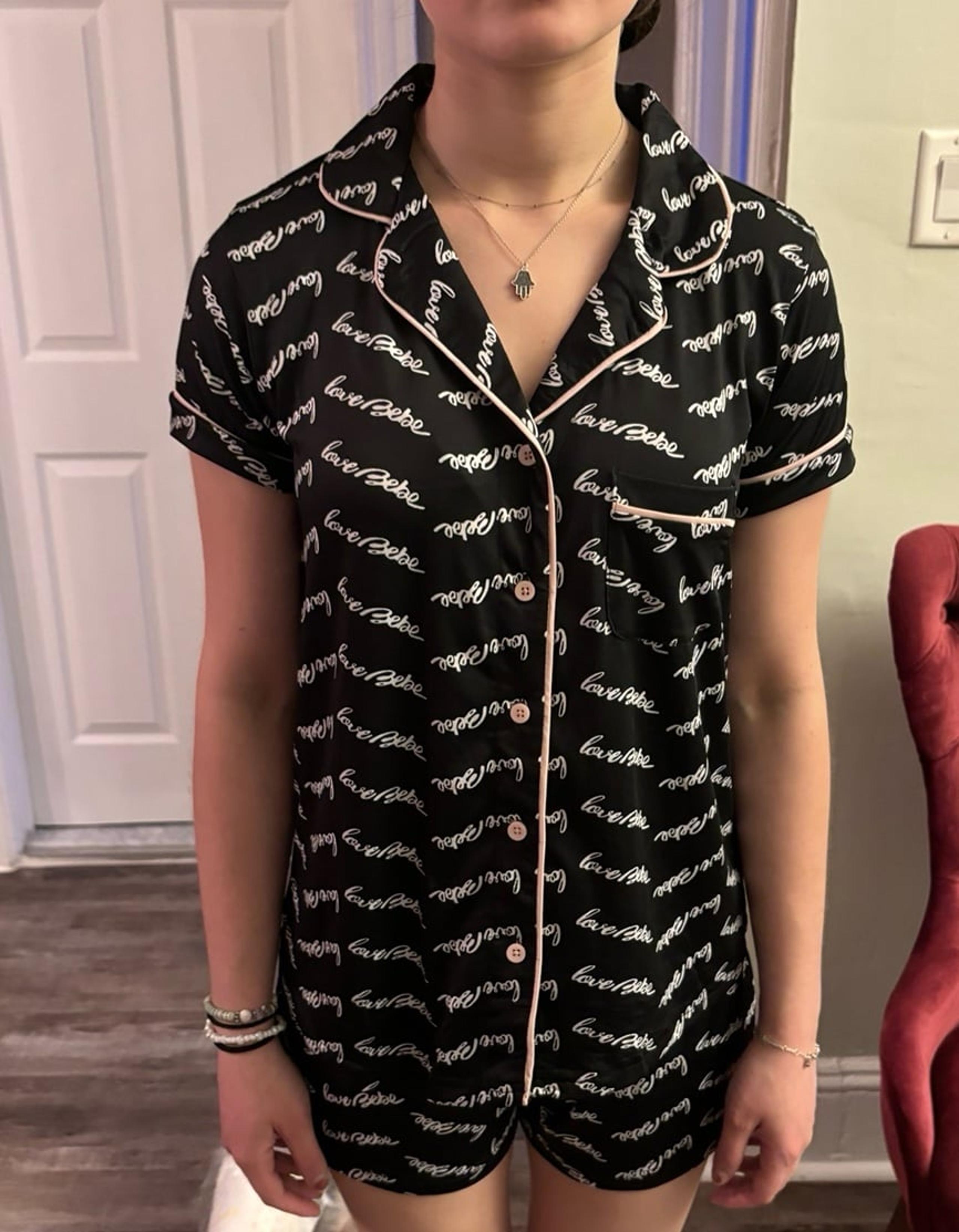New bebe Women's Pajama Sets Button Down Shirt and Shorts Sleepwear/ Size: M, L
