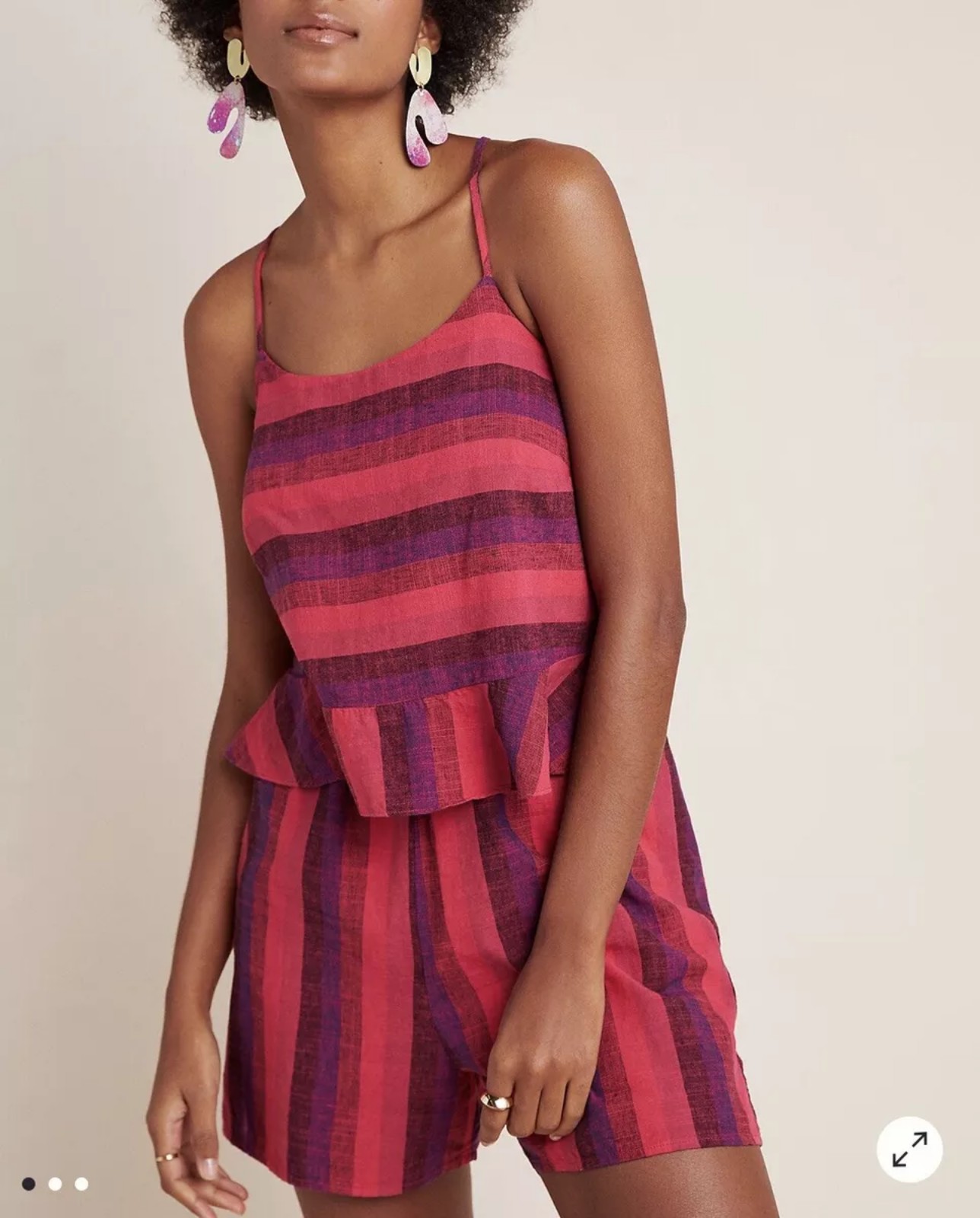Amadi Anthropologie linen ruffle romper