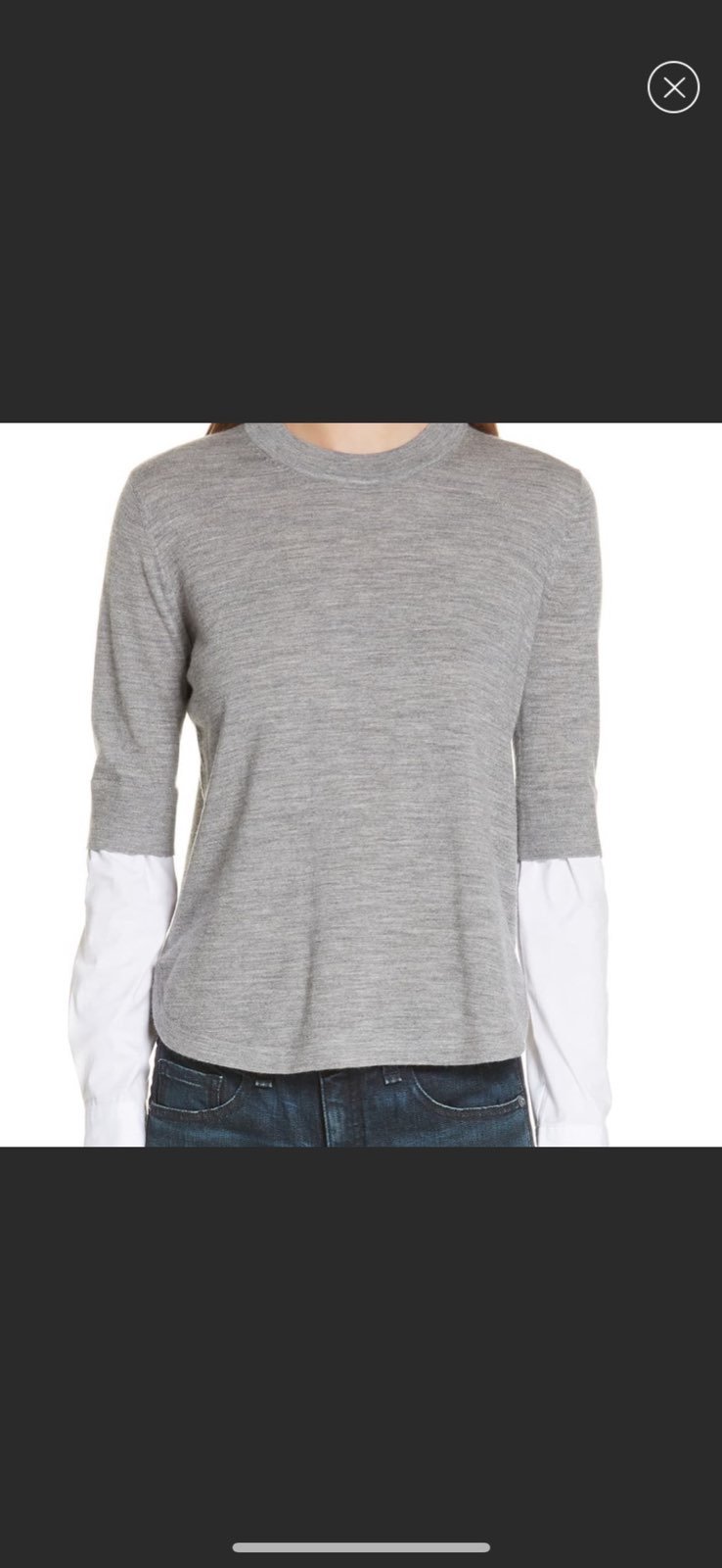 Veronica beard roscoe grey white layered