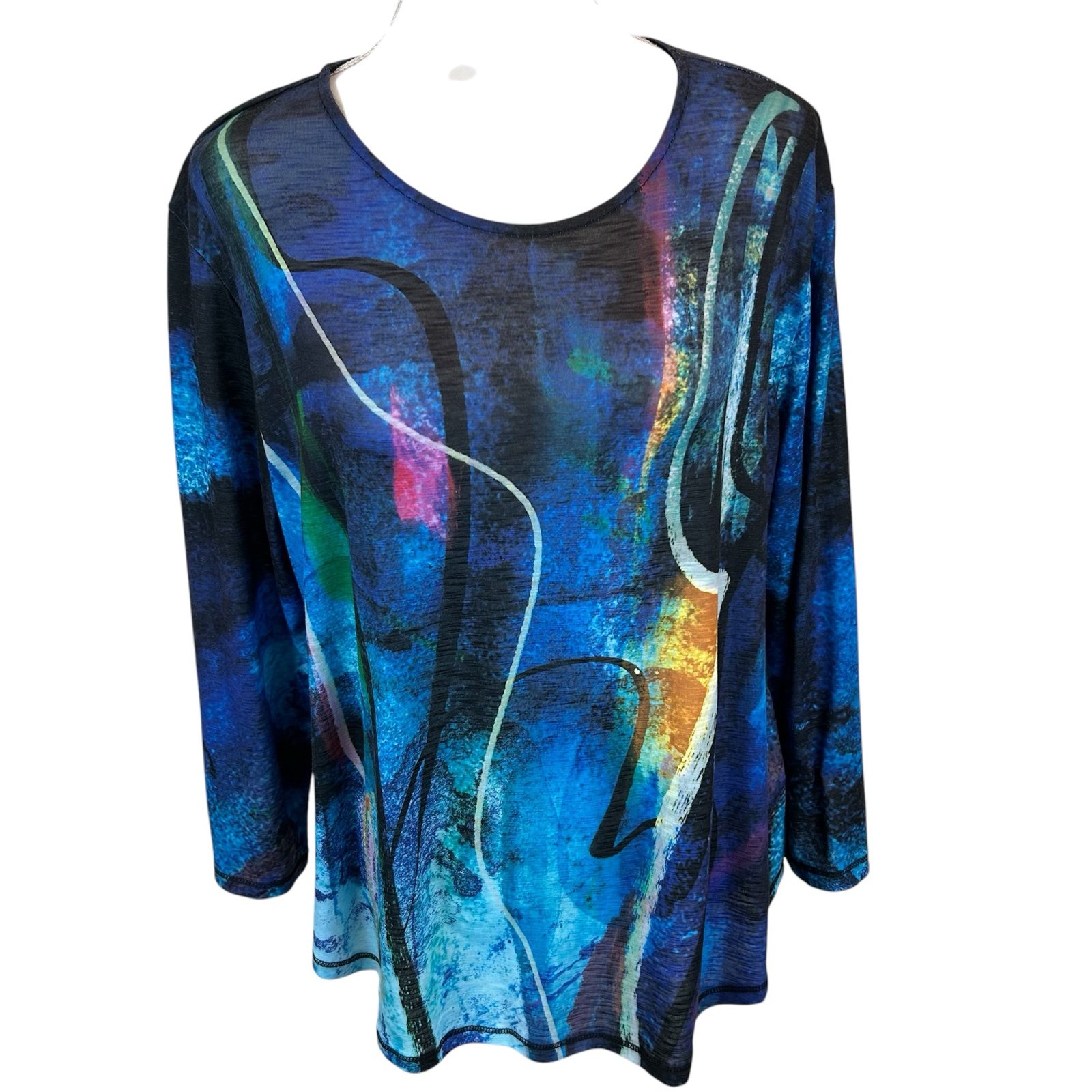 Jess & Jane Eclipse Watercolor Pullover Tunic Made in USA - XL