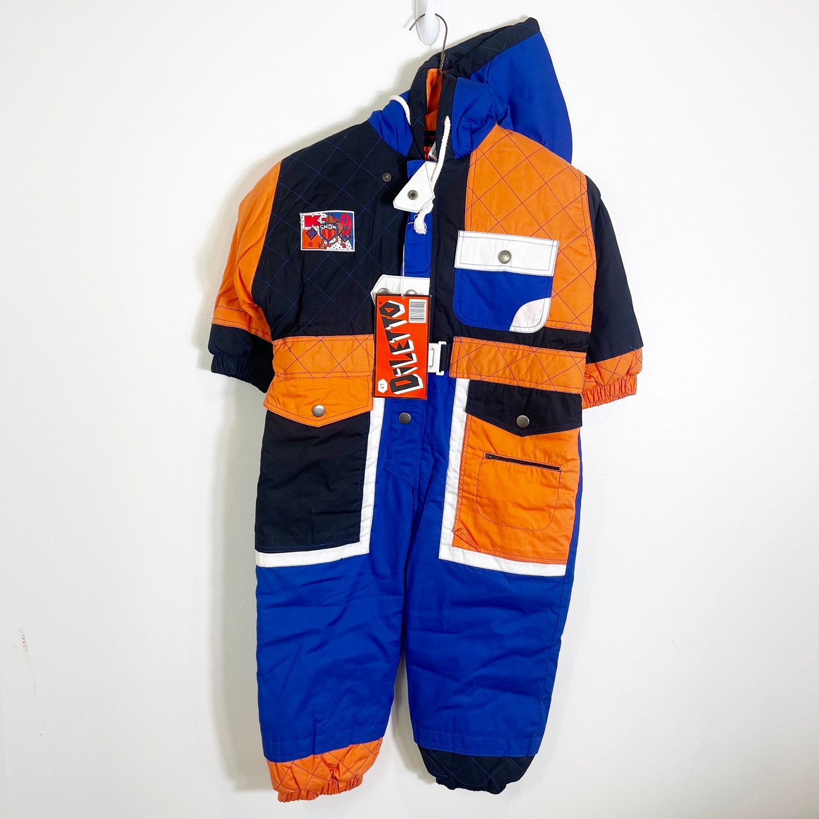 Vintage 80s 90s Nylon One Piece Powder Snow Suit Jumper London Fog Blue Boys 4