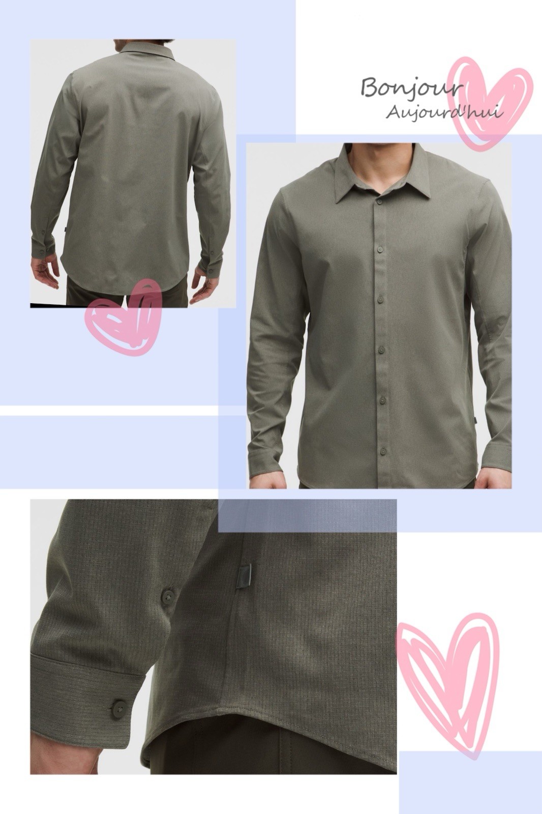 NWT98 Lululemon Airing Easy Long Sleeve Shirt - GRSG Gray Sage - Size L