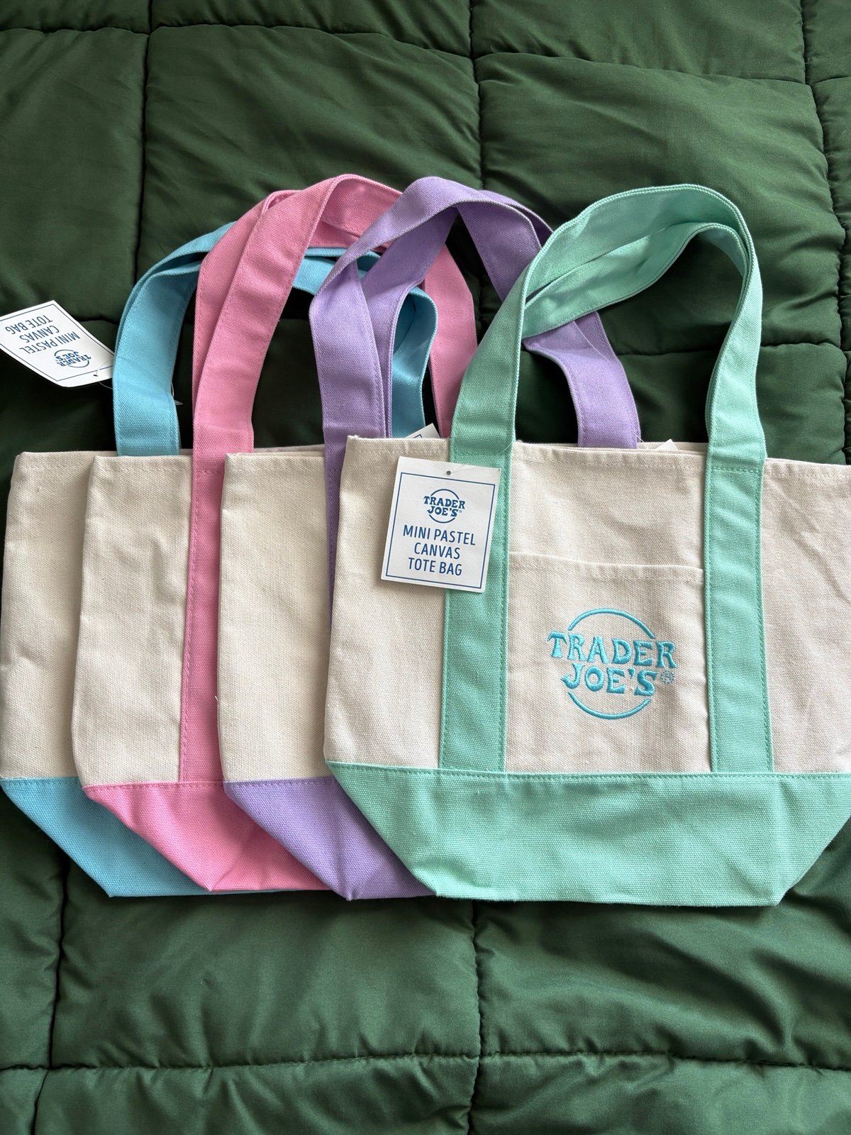 Trader Joe’s Pastel Mini Tote Bags Trader Joe’s Pastel Mini Tote Bags FULL SET
