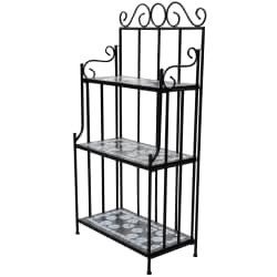 Plant Stand Display Black White Mosaic P